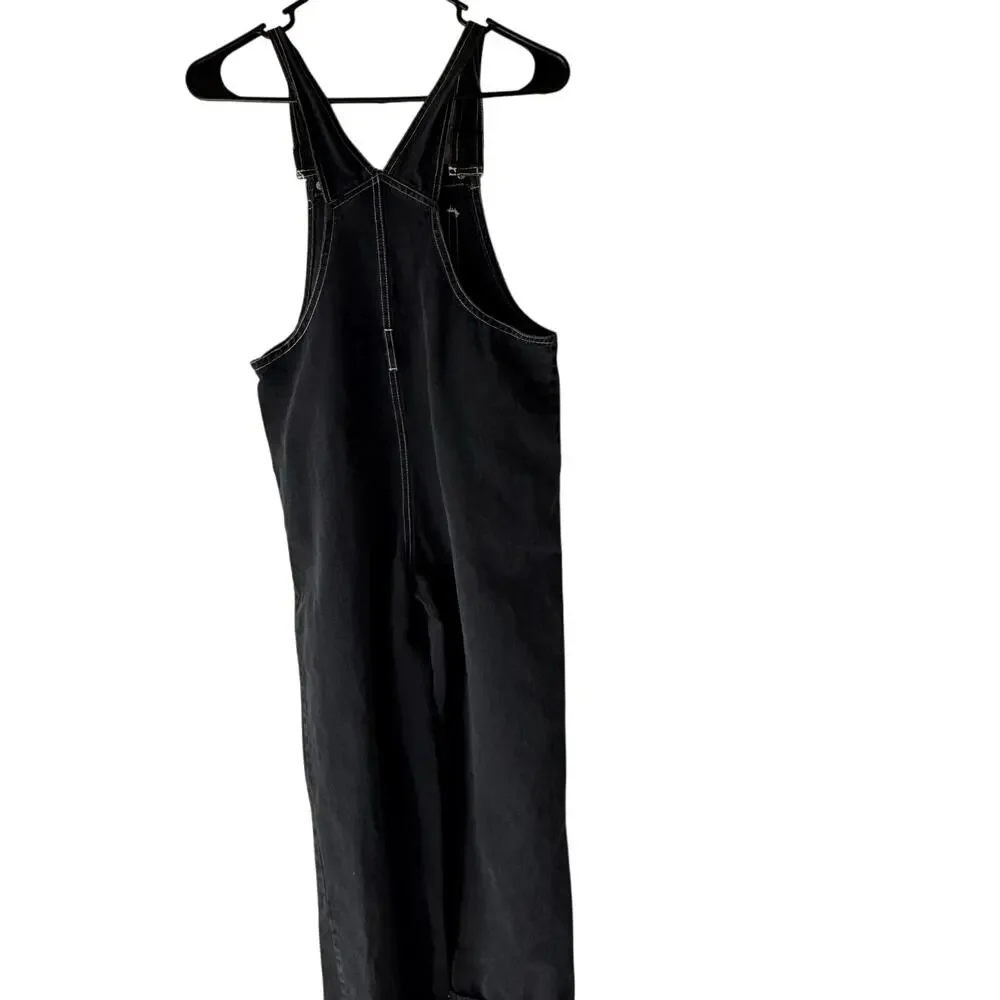 Hang Ten Girl's Size‎ Large Black Cotton USA Denim Coveralls Overalls